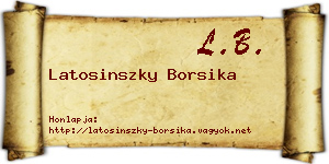 Latosinszky Borsika névjegykártya